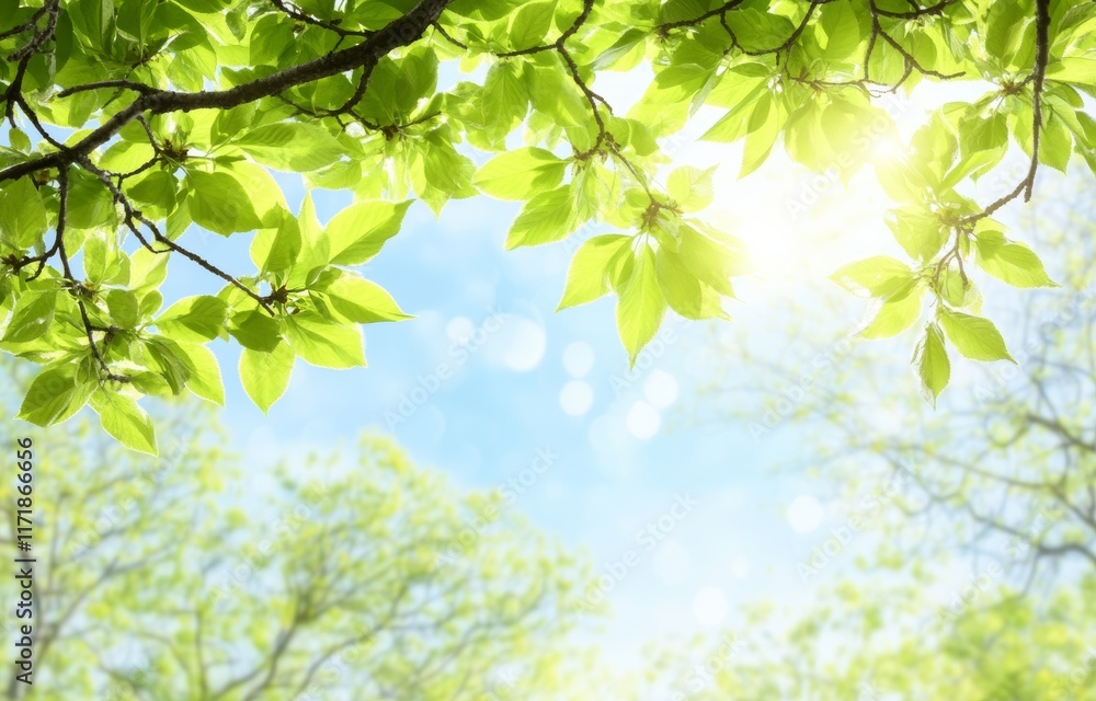 A serene natural spring garden with vibrant green grass and a soft, blurred blue sky in the background. A serene natural spring garden with vibrant green grass and a soft, blurred blue sky in the background.