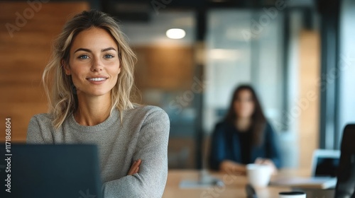 young woman in office