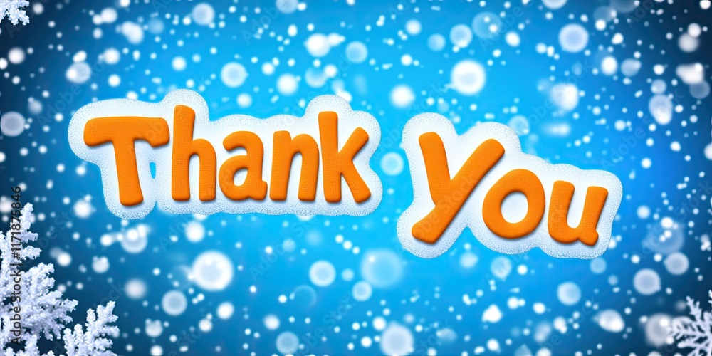 A bright thank you message fills the winter-themed backdrop adorned with falling snowflakes, creating a joyful atmosphere for expressing gratitude during the season A bright thank you message fills the winter-themed backdrop adorned with falling snowflakes, creating a joyful atmosphere for expressing gratitude during the season