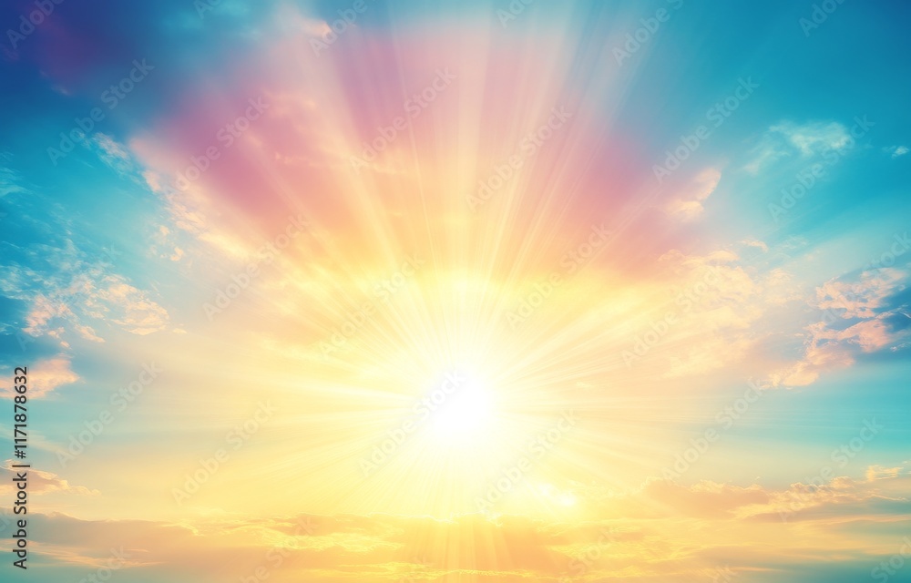 Fototapeta premium Early morning in spring and summer brings a sky where pink and blue meet, softened by clouds