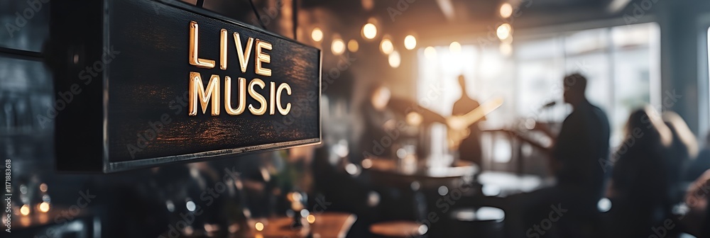 Sign that reads “LIVE MUSIC”. - bar - concert venue - pub - band - cover charge - music - dance - acoustic