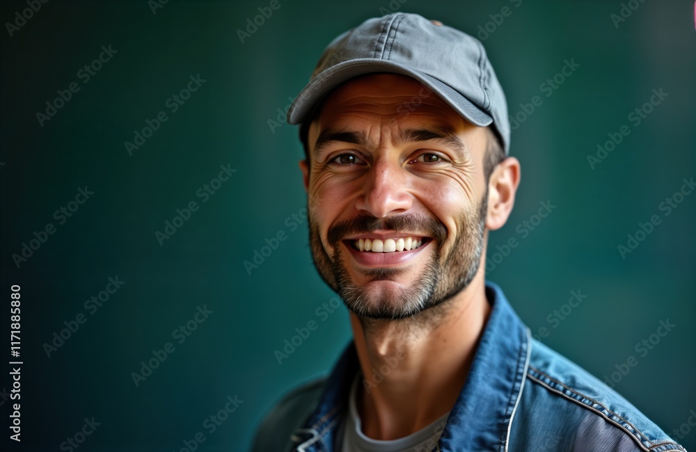 Smiling diverse man on plain background. Positive expression. Minimalistic backdrop allows focus on person. Suitable for humanitarian topics. Portraits like communicate resilience, hope in Smiling diverse man on plain background. Positive expression. Minimalistic backdrop allows focus on person. Suitable for humanitarian topics. Portraits like communicate resilience, hope in