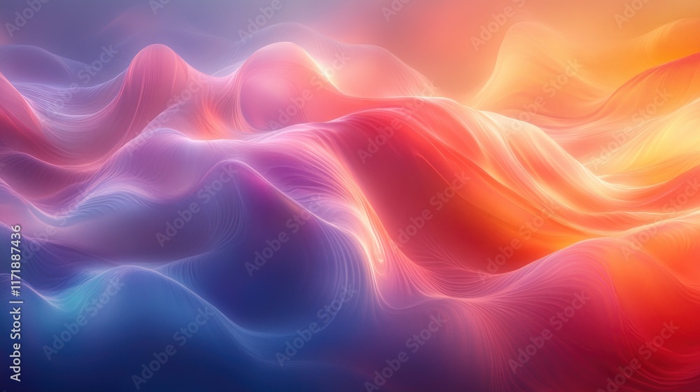 Fluid Abstract Waves Iridescent Gradient Background Design 3D Render Minimalist Fluid Abstract Waves Iridescent Gradient Background Design 3D Render Minimalist