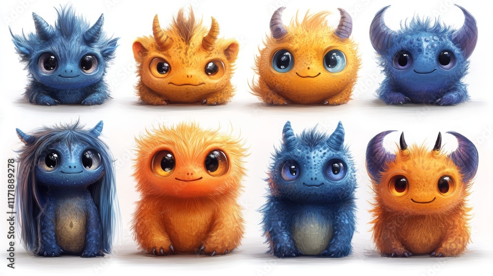 Set of magical animals. Cartoon characters for kids Set of magical animals. Cartoon characters for kids
