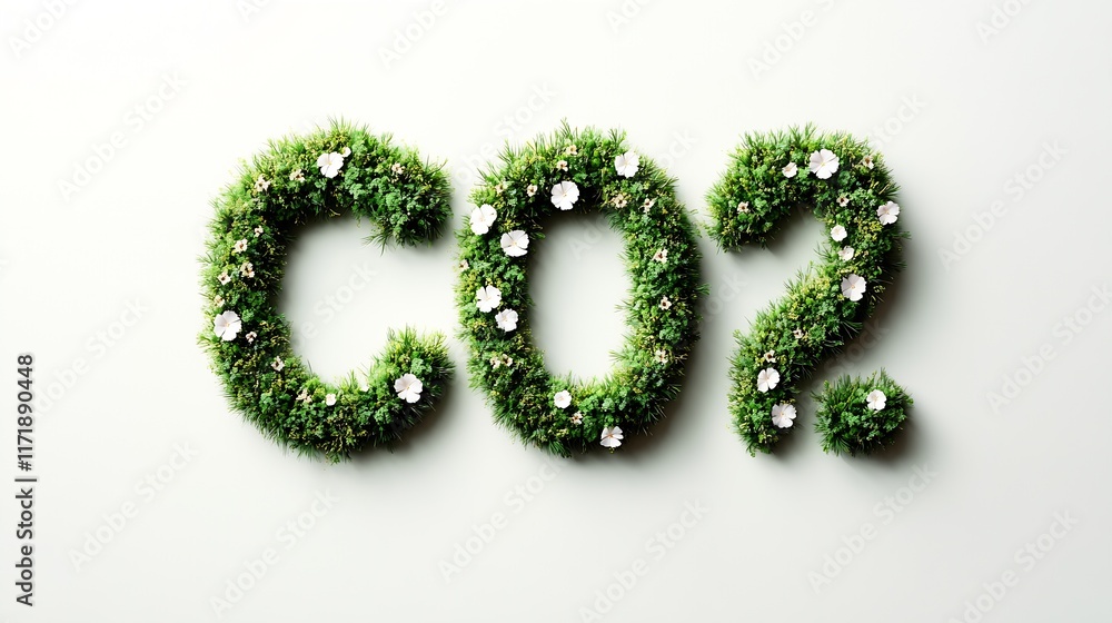 Green CO2 Typography Adorned with Flowers Highlighting Carbon Neutrality and Environmental Responsibility : Generative AI Green CO2 Typography Adorned with Flowers Highlighting Carbon Neutrality and Environmental Responsibility : Generative AI
