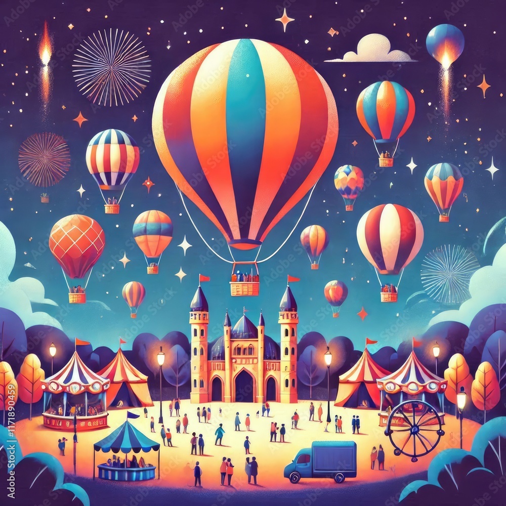 Balloon Ascension Day Soar to new heights on Balloon Ascension Day - join in the colorful festivities and witness breathtaking balloon launches!. illustration Balloon Ascension Day Soar to new heights on Balloon Ascension Day - join in the colorful festivities and witness breathtaking balloon launches!. illustration