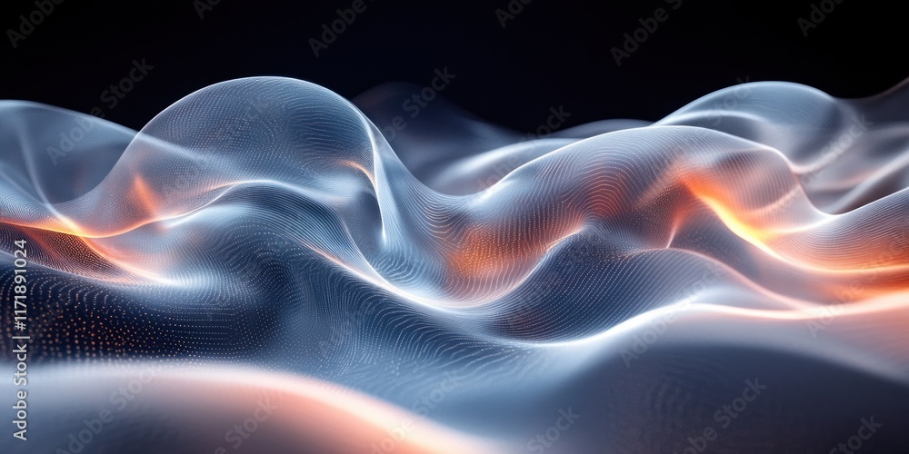 Fototapeta premium Futuristic Abstract Composition with Smooth Iridescent Curves and Soft Diffused Light