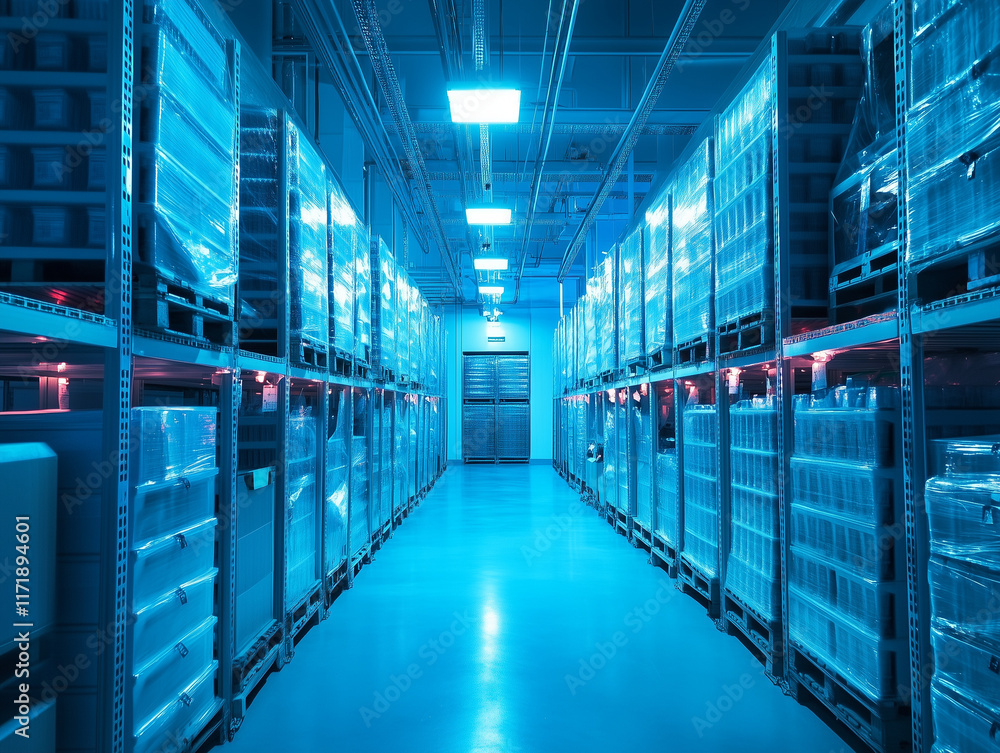 Fototapeta premium High-Tech Frozen Inventory System: Modern Storage Solutions