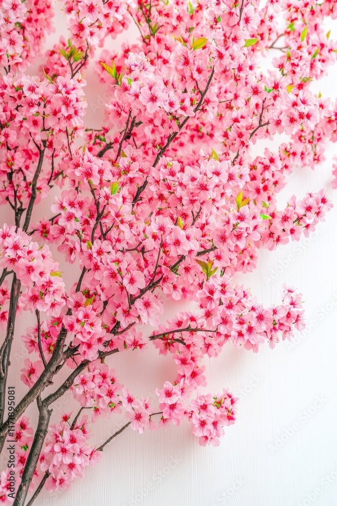 Fototapeta premium soft toned spring flowers arranged as a border leaving room for text on a white wooden ground, featured in a spring background