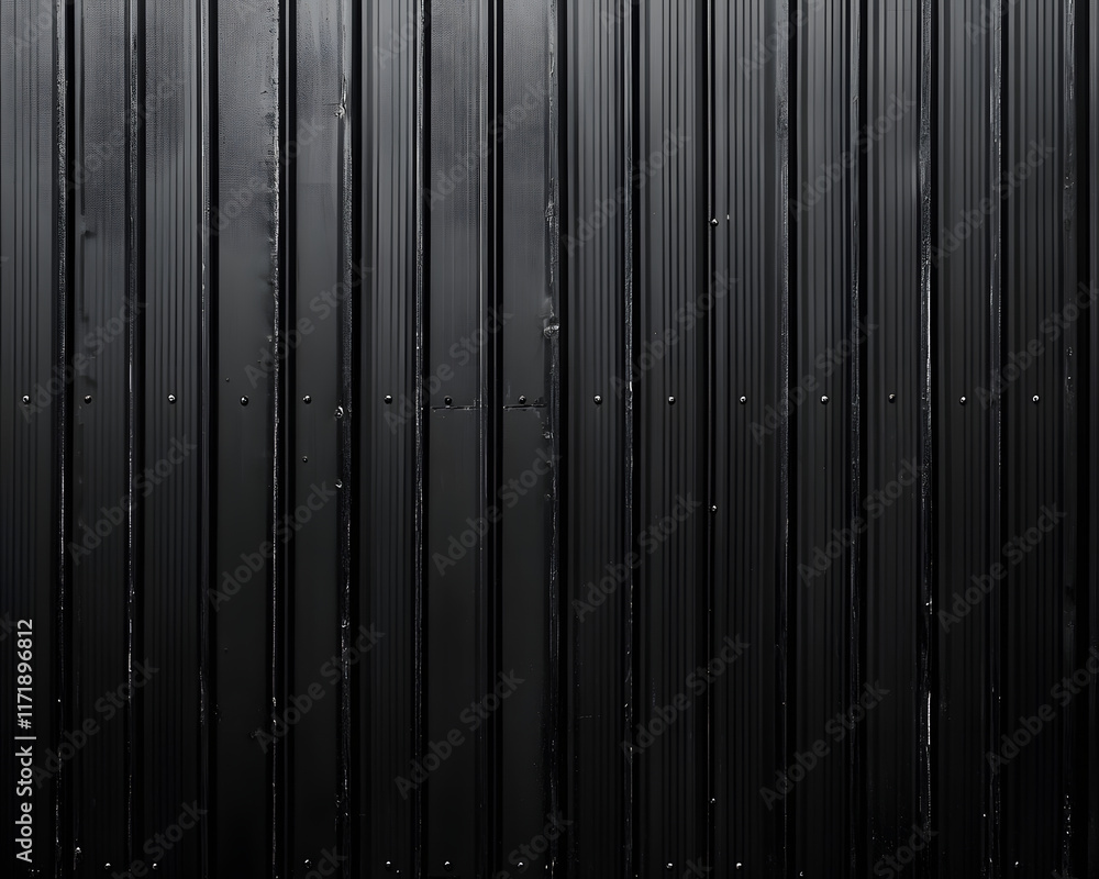 Black Corrugated Metal Wall Surface Black Corrugated Metal Wall Surface