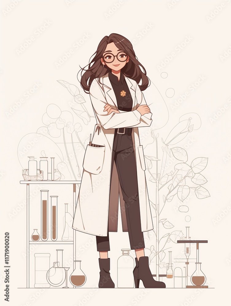 Confident chemist posing with arms crossed in her laboratory Confident chemist posing with arms crossed in her laboratory