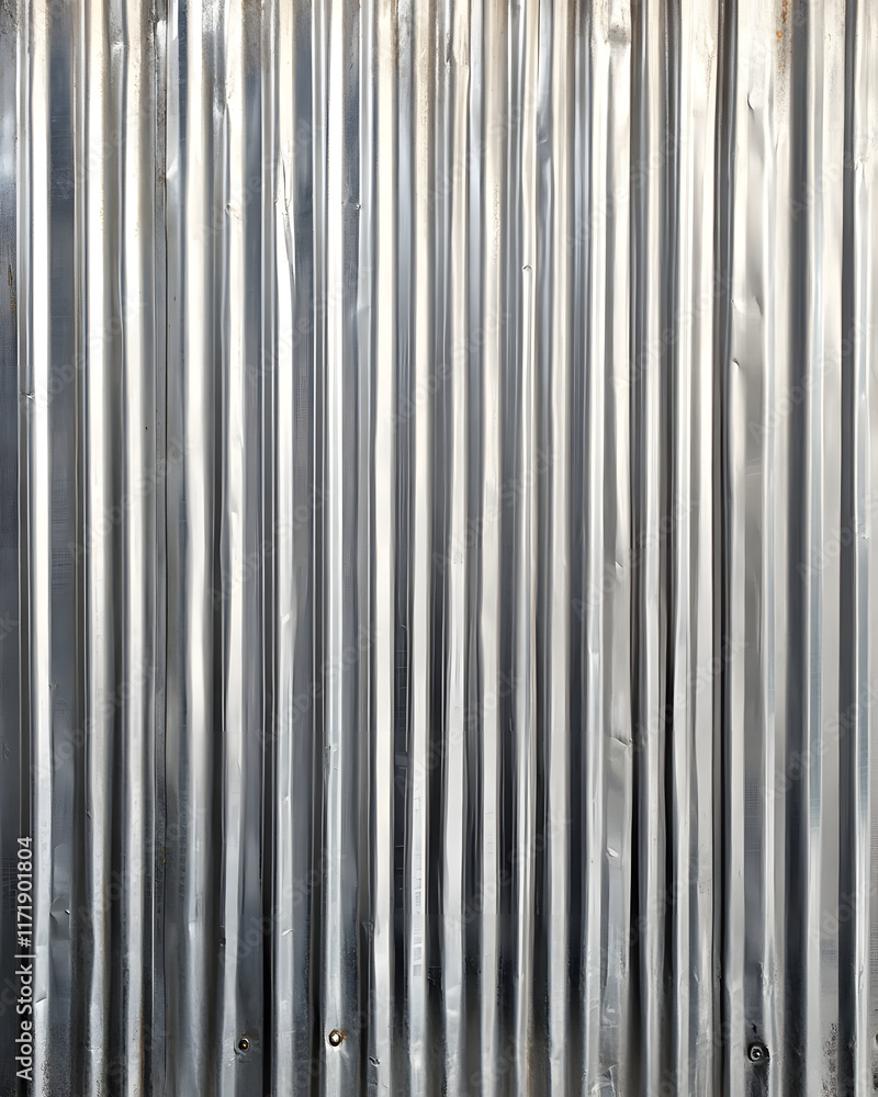 Obraz premium Corrugated Metal Sheet with Imperfections