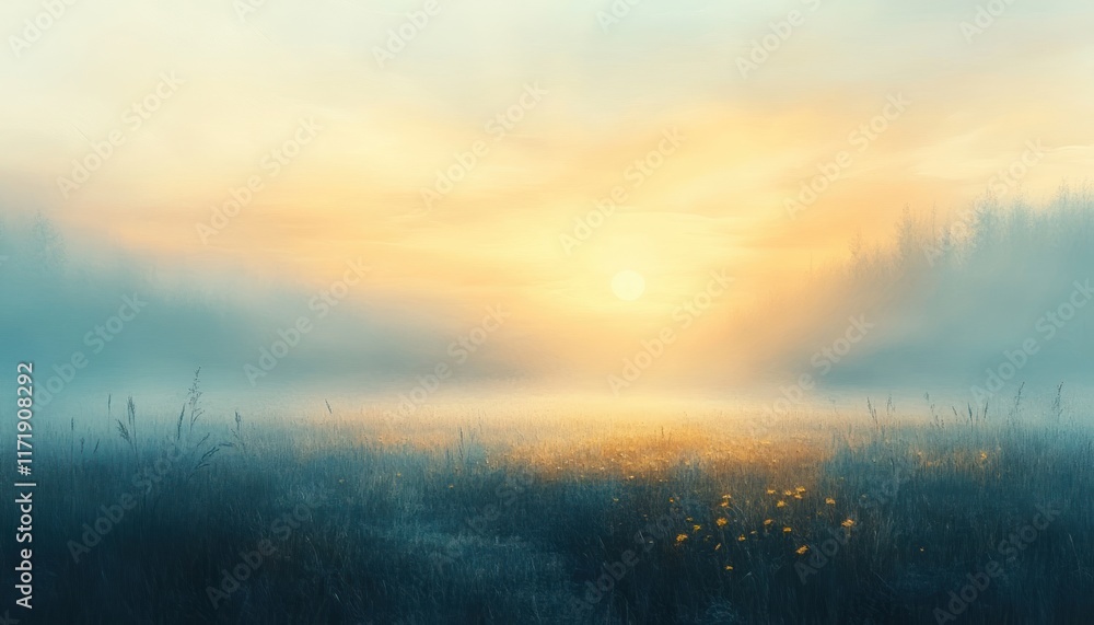 Obraz premium Tranquil Blue and White Gradient Abstract Background for Creative Design