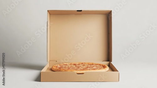 Blank pizza box mockup on white background