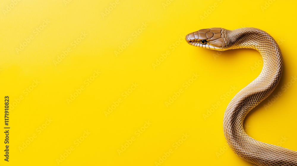Fototapeta premium Snake isolated on a yellow background