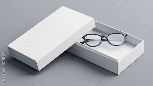 White eyeglasses box mockup
