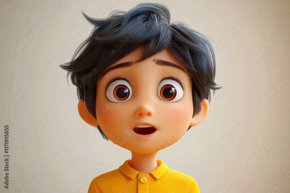 Cheerful cartoon character portrait of young Indian woman with vibrant colors and playful expression Cheerful cartoon character portrait of young Indian woman with vibrant colors and playful expression