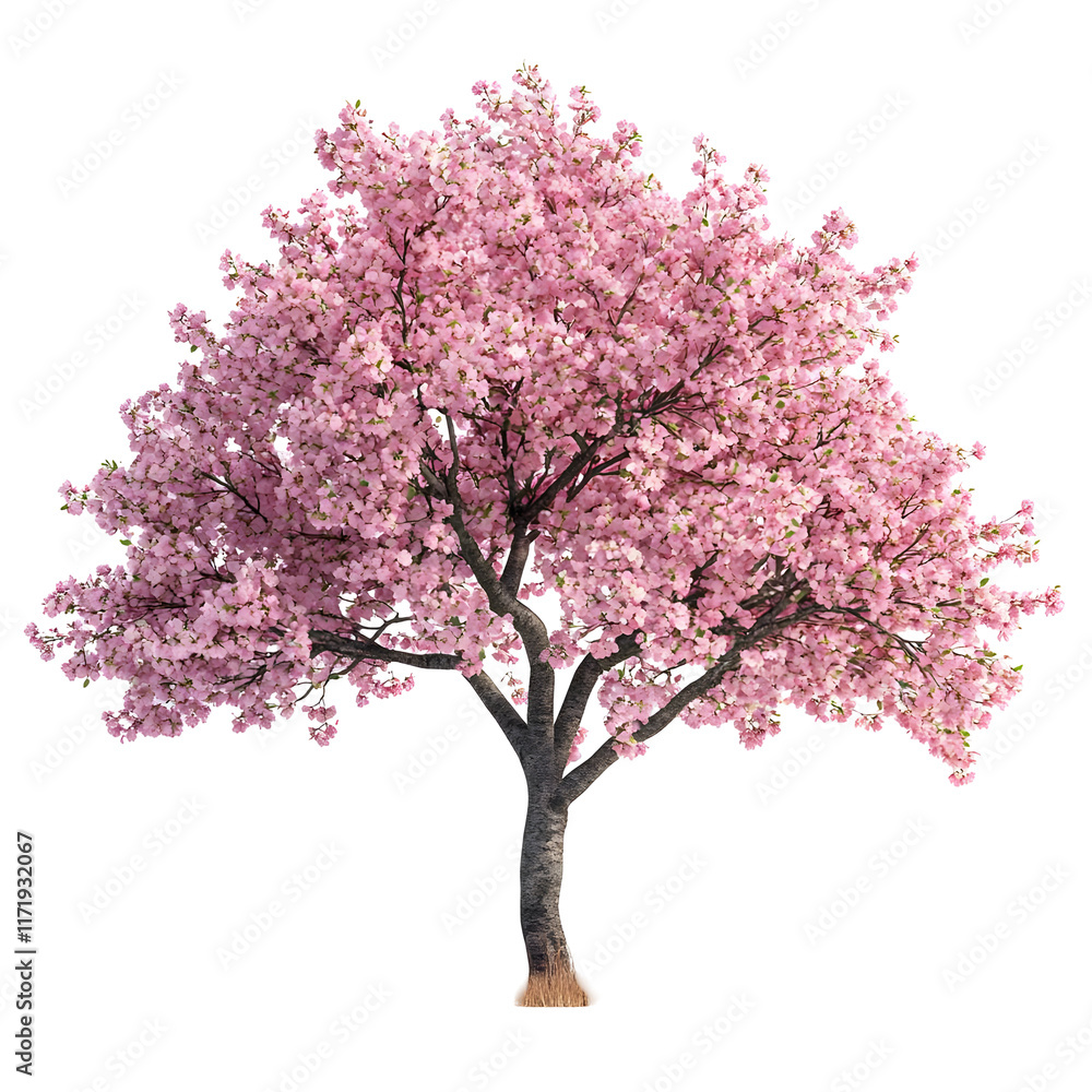 Pink Flowering Tree Isolated on Transparent Background Pink Flowering Tree Isolated on Transparent Background