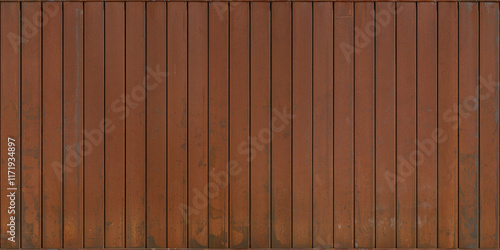 Seamless metal texture of red rusty corten panels wall cladding photo