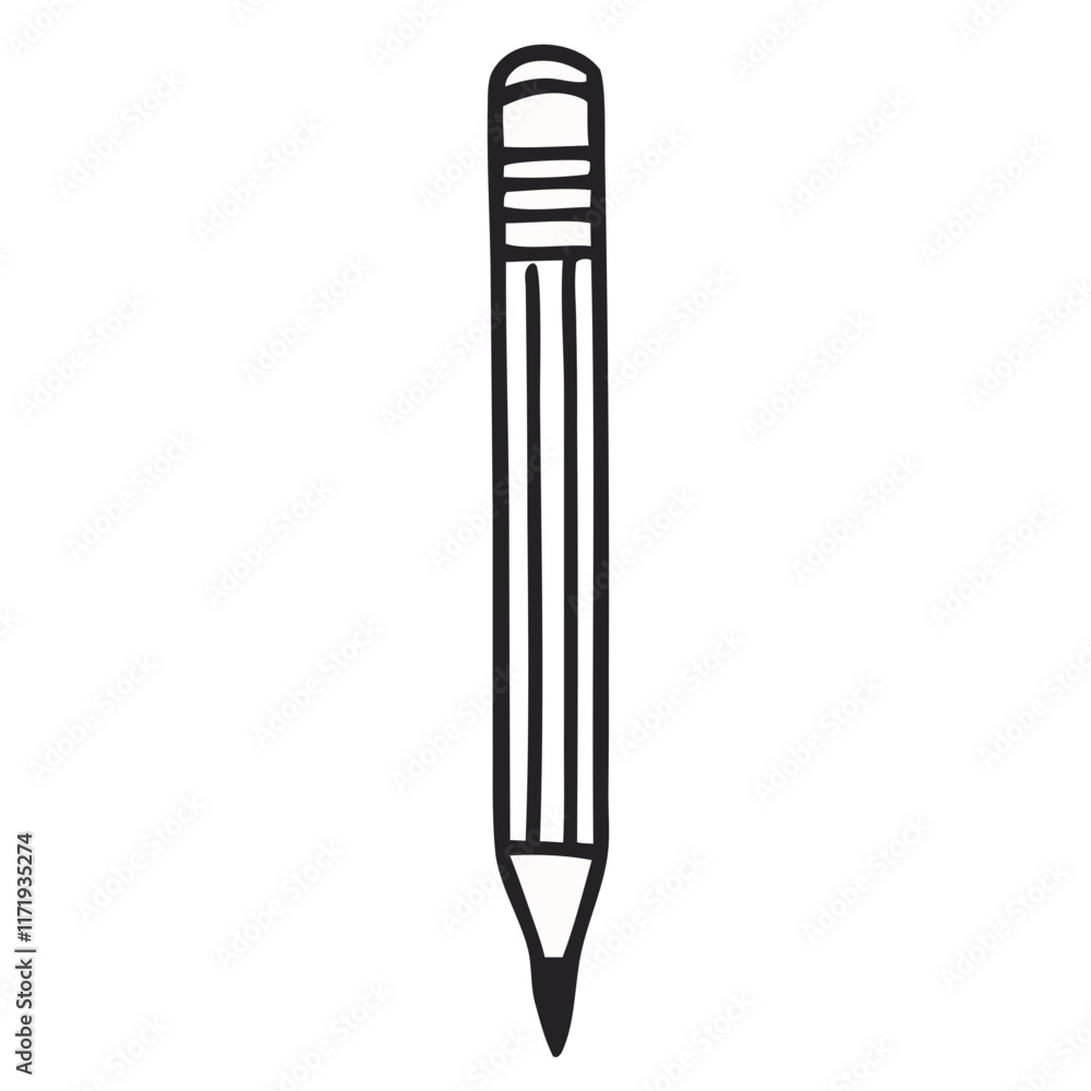 Outline Pencil Dark Green Stripes Illustration Outline Pencil Dark Green Stripes Illustration