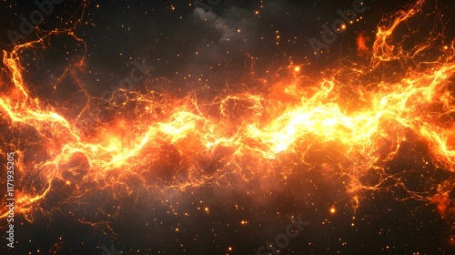 Wallpaper Mural Fiery Plasma Streams Across Dark Space Background Torontodigital.ca