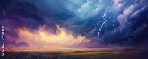 Wallpaper Mural Dramatic Storm Wallpaper and Background Over Open Prairie with Dark Clouds Torontodigital.ca