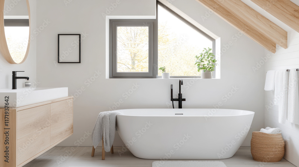 Modern minimalist faucet in small bathroom with white accent Modern minimalist faucet in small bathroom with white accent