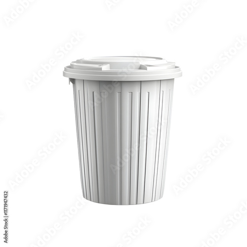 Wallpaper Mural White plastic trash can with lid isolated on transparent background. Torontodigital.ca