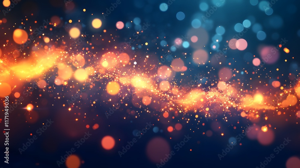 Abstract Sparkling Lights Swirling In Dark Background Abstract Sparkling Lights Swirling In Dark Background