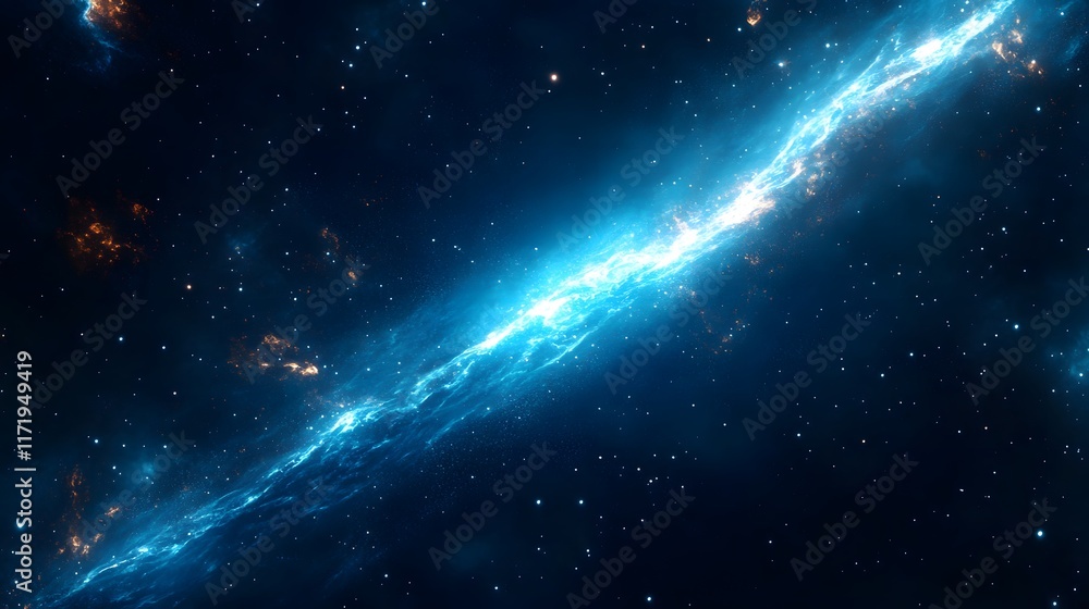 Celestial Nebula Cosmic Blue Glowing Light Celestial Nebula Cosmic Blue Glowing Light