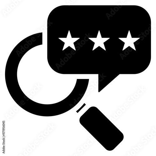 Review Icon Solid Black Style