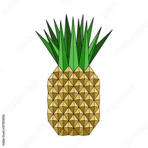 Pineapple in geometric style vector illustration