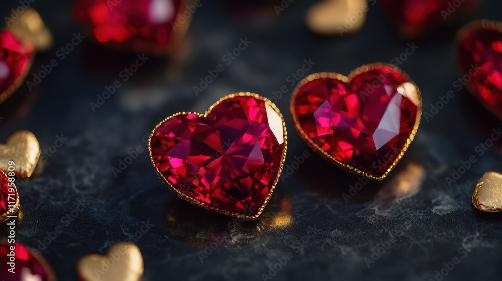 A vibrant cluster of red hearts rests on a table, radiating love and warmth, perfect for celebrating the essence of Valentine's Day. A vibrant cluster of red hearts rests on a table, radiating love and warmth, perfect for celebrating the essence of Valentine's Day.