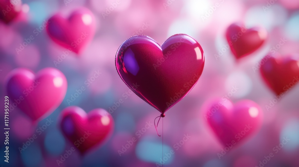 A cascade of vibrant red hearts dances through the air, filling the atmosphere with love and warmth in celebration of Valentine's Day. A cascade of vibrant red hearts dances through the air, filling the atmosphere with love and warmth in celebration of Valentine's Day.