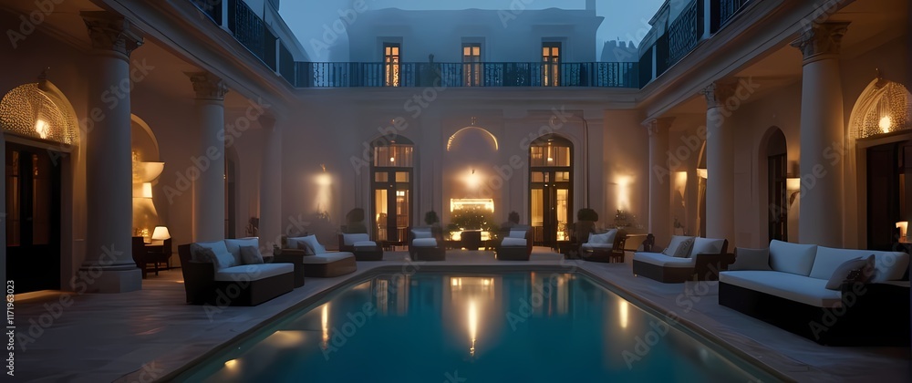 Obraz premium Charming boutique hotels embodying authenticity through rich architectural expressions