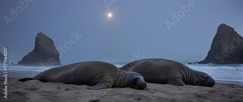 Charming images of elephant seals lounging on picturesque beaches