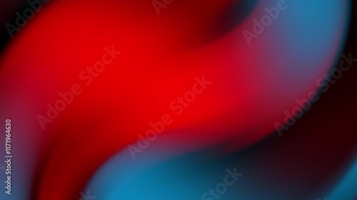 Abstract design featuring smooth gradients of red, blue, and black hues.