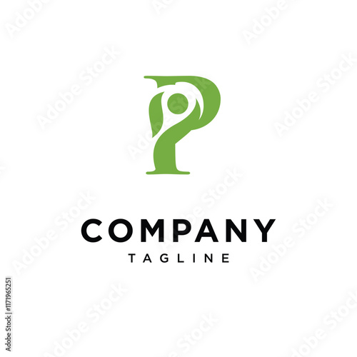 Letter P Wellness Logo Icon Vector