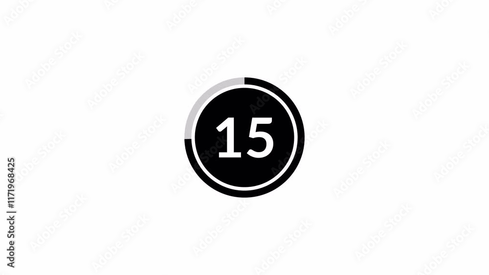 Animated 20 seconds countdown timer with seconds ticking away with transparent background, deadline or time limit of 20 seconds to 0 seconds. Animated 20 seconds countdown timer with seconds ticking away with transparent background, deadline or time limit of 20 seconds to 0 seconds.