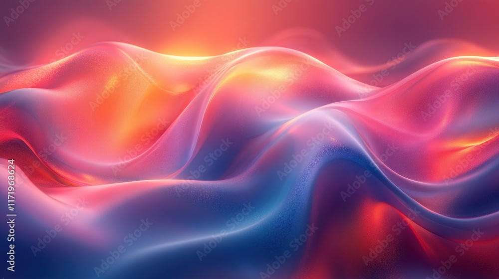 Fototapeta premium Fluid Abstract Design with Iridescent Waves in Minimalist Style