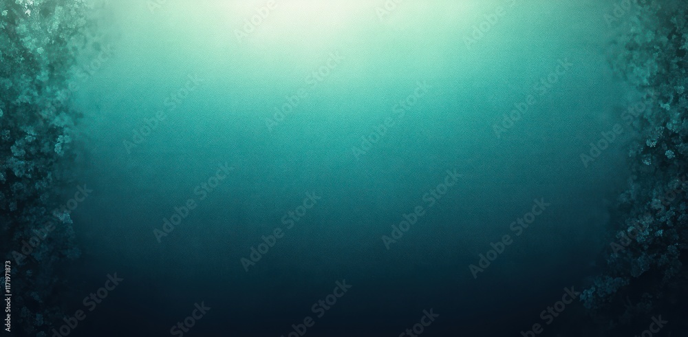Obraz premium Teal and Dark Blue Gradient Background with Light Reflections Dreamy Soft Texture