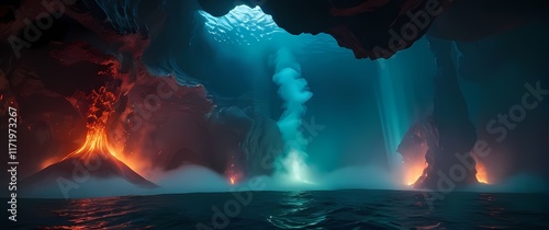 Dynamic underwater volcanic realms filled with enchanting visuals to explore photo