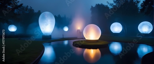 Exquisite art installations in outdoor spaces inviting artistic reflection photo