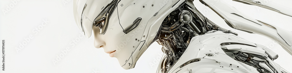 Fototapeta premium Artificial intelligence and new innovative technology concept with copy space.