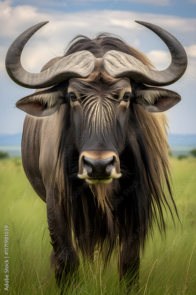Sophisticated capture of Gnu Wildebeest roaming freely in the wilderness- a stunning urbanized appreciation of the natural world. Sophisticated capture of Gnu Wildebeest roaming freely in the wilderness- a stunning urbanized appreciation of the natural world.