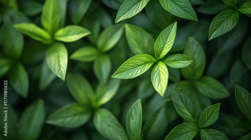 Green leaf pattern creating a vibrant natural background Green leaf pattern creating a vibrant natural background