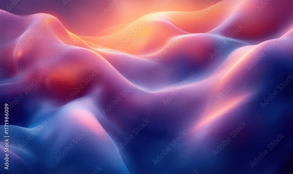 Fototapeta premium Futuristic Abstract Design with Swirling Layers and Vibrant Blue Purple Gradient 3D Render