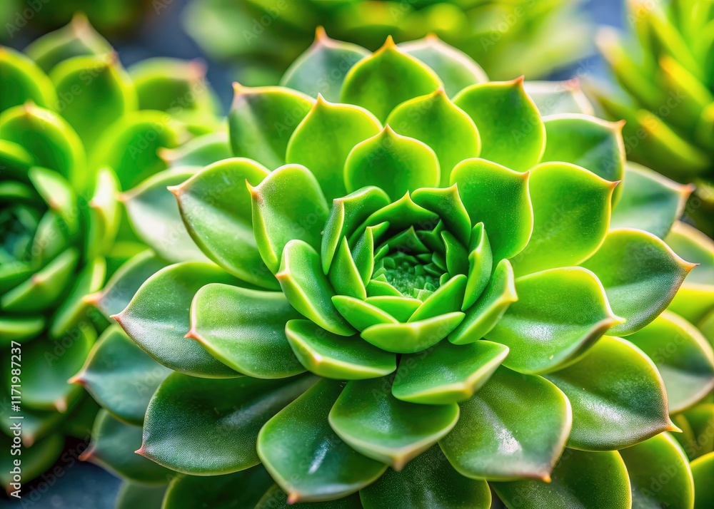 Vibrant green leaves, round and fresh, a lush plant closeup. Vibrant green leaves, round and fresh, a lush plant closeup.