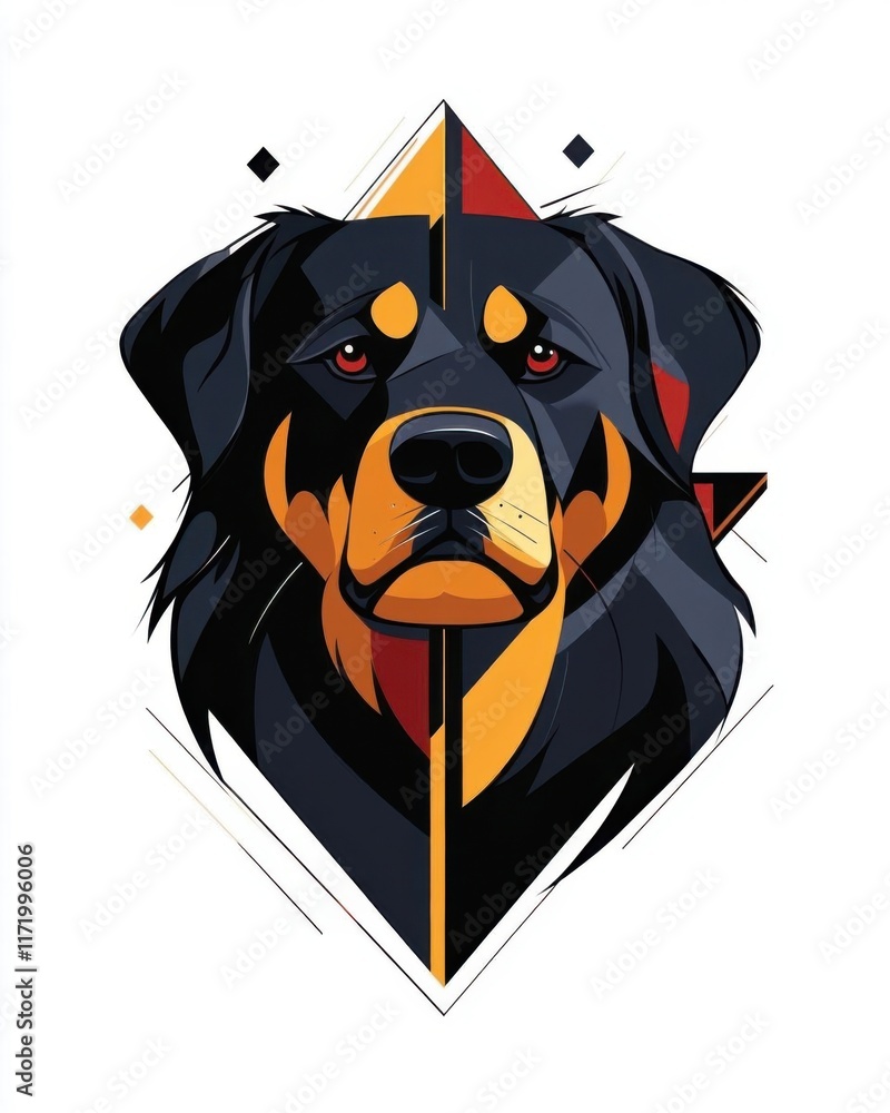 Stylized portrait of a Rottweiler dog. Stylized portrait of a Rottweiler dog.