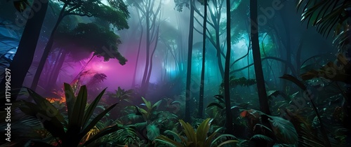 Tropical forests teeming with vibrant colors and rich wildlife inviting exploration photo